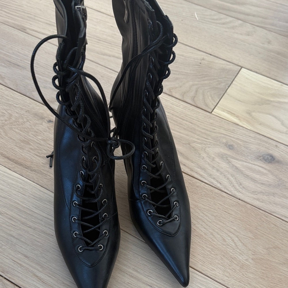 Sleek Black Lace-Up Women's Boots